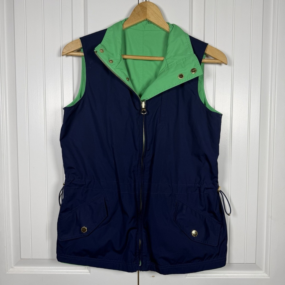 Lauren Ralph Lauren Reversible Vest Jacket Women's Mint Green Navy Blue Medium